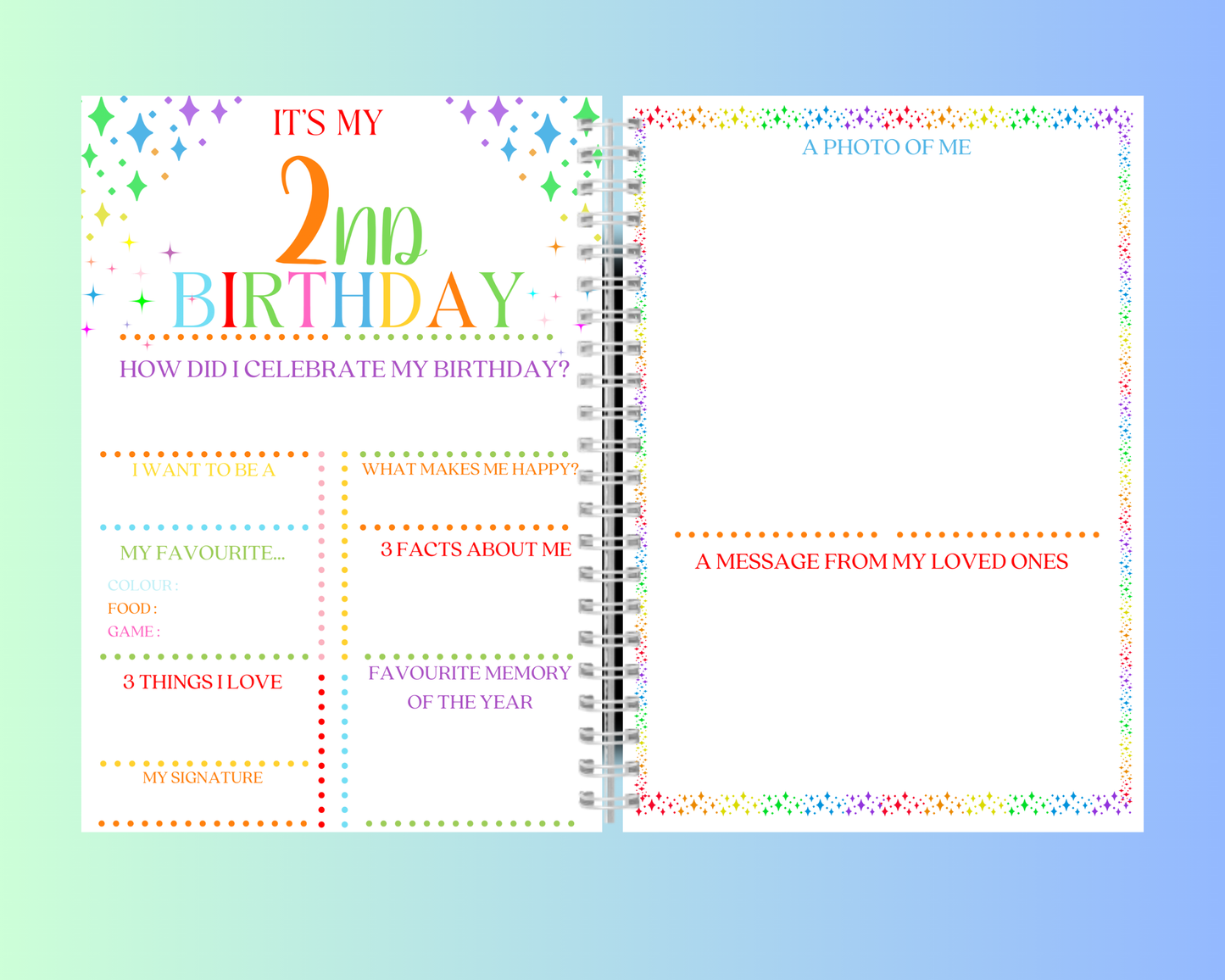 A4 Birthday Interview board