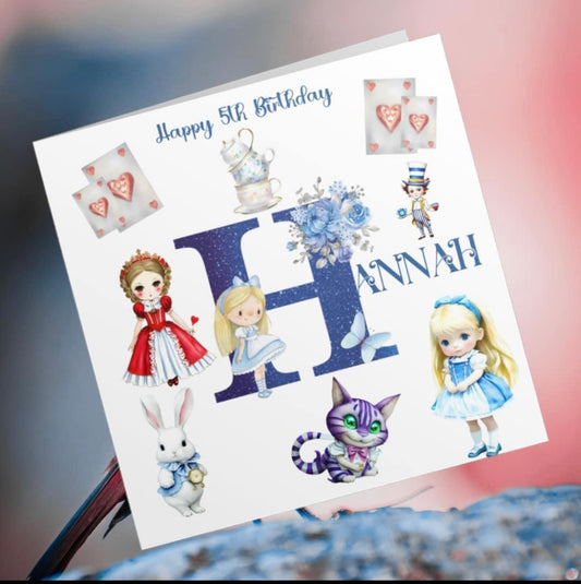 Character Birthday Cards - Alice Inspired
